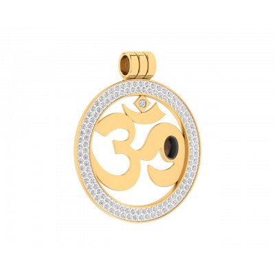 Om Gold Pendant With Diamonds